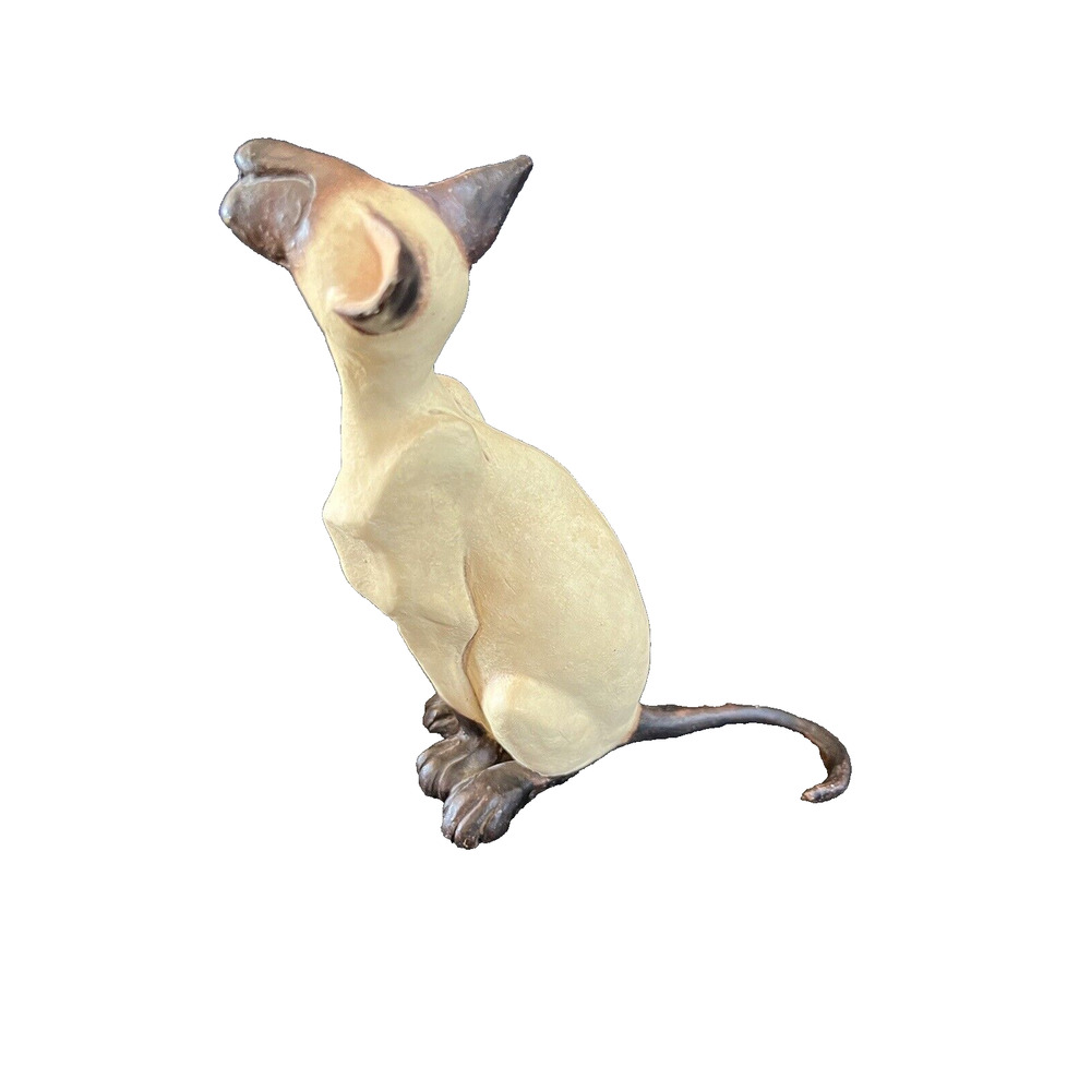 Rare Siamese Cat Figure Sculpture By Border Fine Arts Enesco A8547 Original BOX - Picture 5 of 10